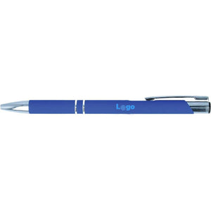 Penna a sfera finitura gommata specchiata - personalizzabile con logo