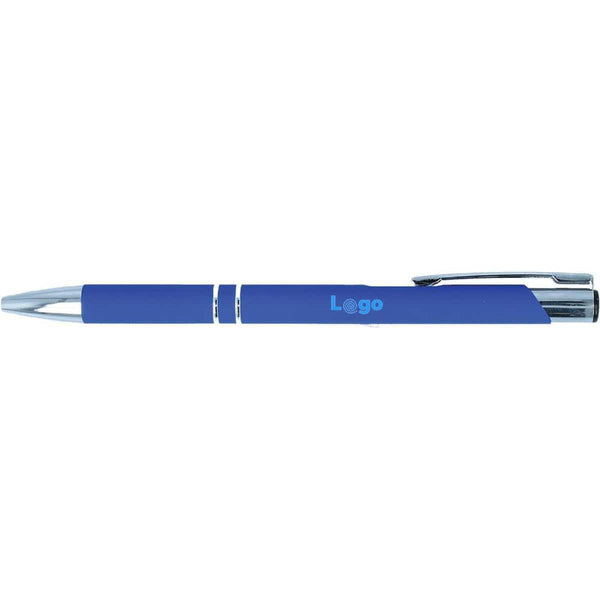 Penna a sfera finitura gommata specchiata - personalizzabile con logo