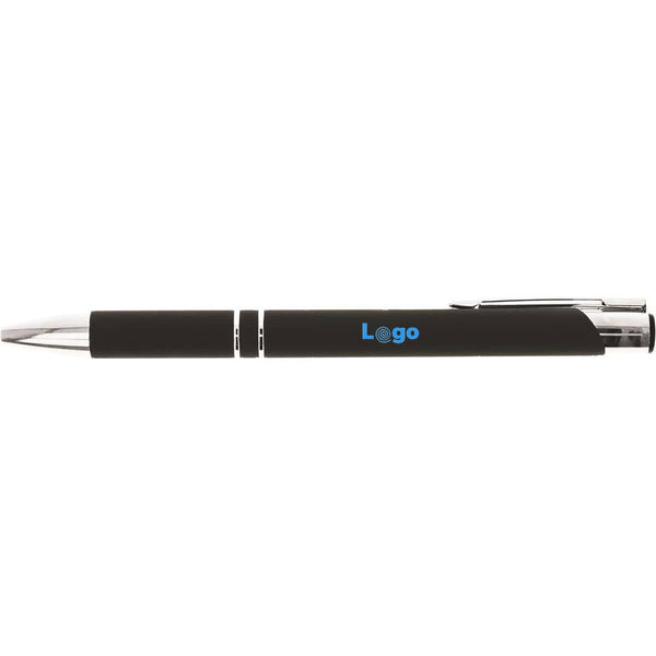 Penna a sfera finitura gommata specchiata - personalizzabile con logo