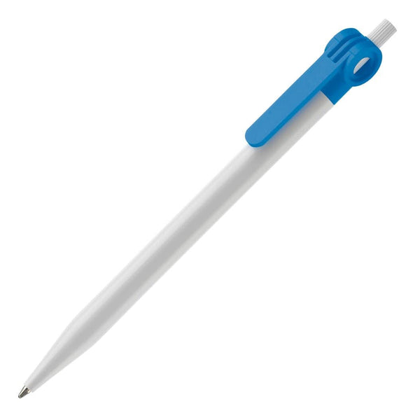 Penna a sfera Futurepoint hardcolour Bianco / blu - personalizzabile con logo