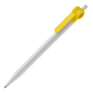 Penna a sfera Futurepoint hardcolour Bianco / Giallo - personalizzabile con logo