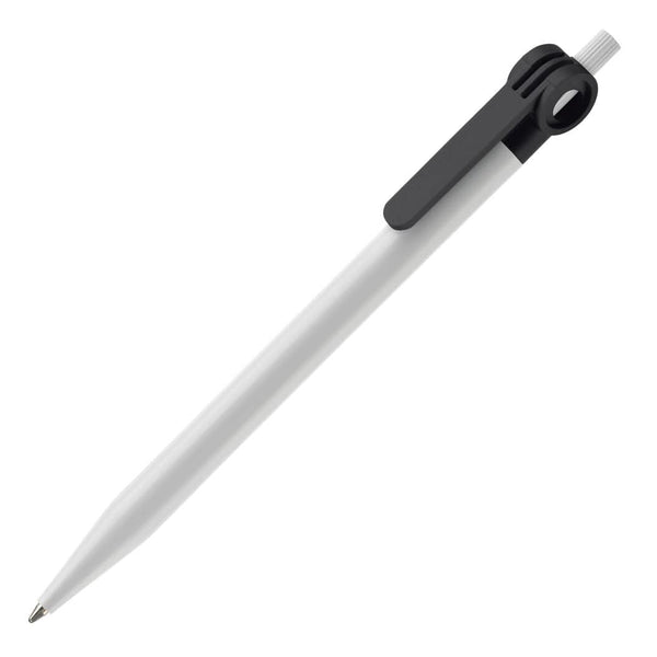 Penna a sfera Futurepoint hardcolour Bianco / nero - personalizzabile con logo