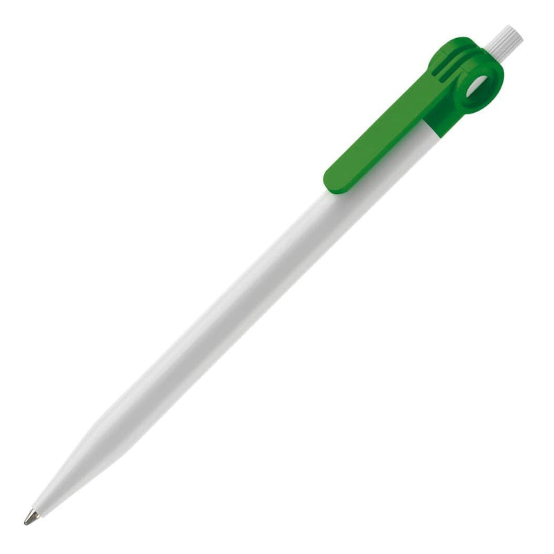 Penna a sfera Futurepoint hardcolour Bianco / verde - personalizzabile con logo