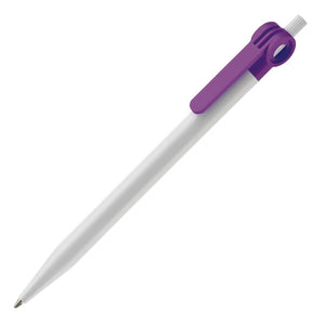 Penna a sfera Futurepoint hardcolour Bianco / viola - personalizzabile con logo