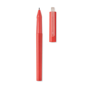 Penna a sfera gel blu RPET rosso - personalizzabile con logo