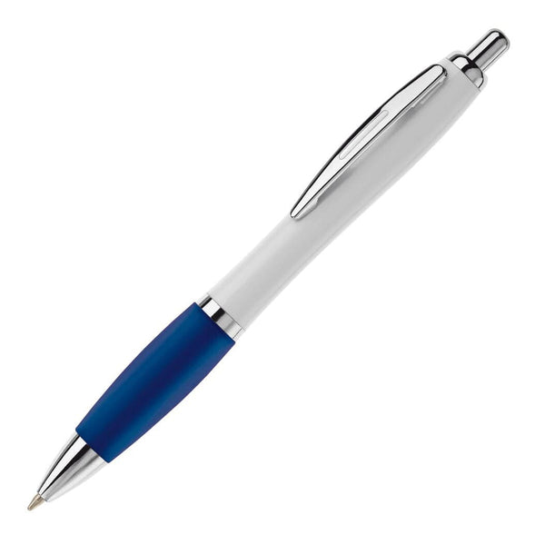 Penna a sfera Hawaï bianca Bianco / blu navy - personalizzabile con logo