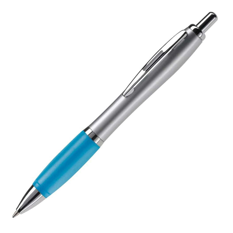 Penna a sfera Hawaï Silver color argento / blu - personalizzabile con logo