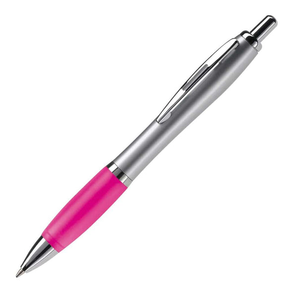 Penna a sfera Hawaï Silver color argento/ rosa - personalizzabile con logo