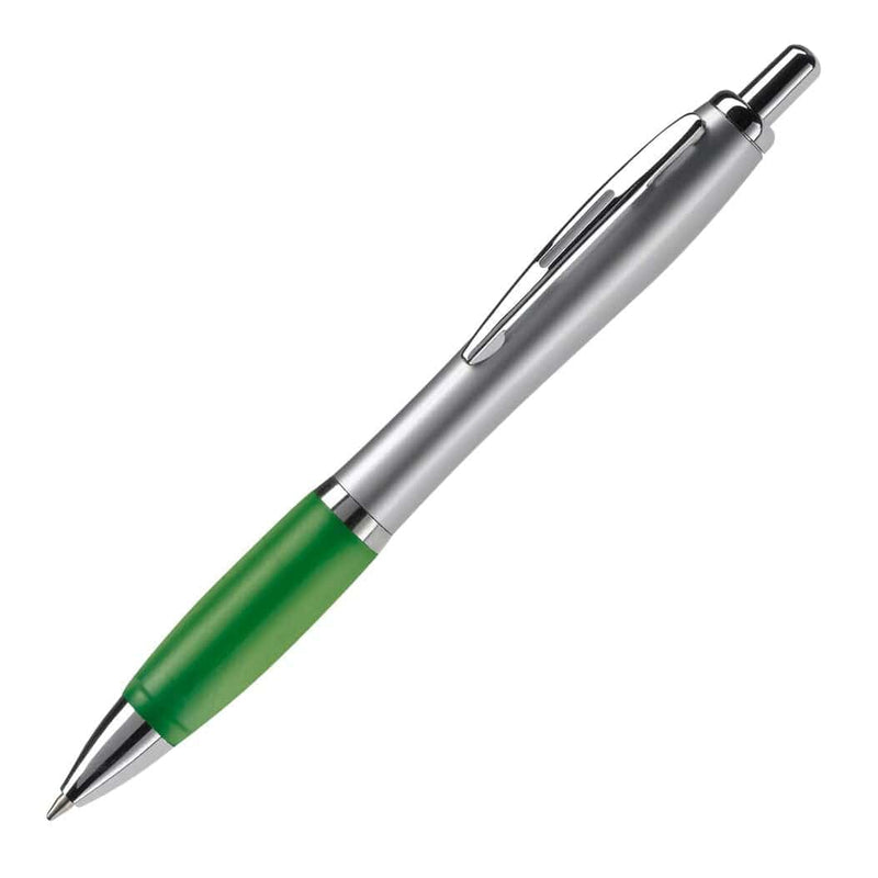 Penna a sfera Hawaï Silver color argento / verde - personalizzabile con logo