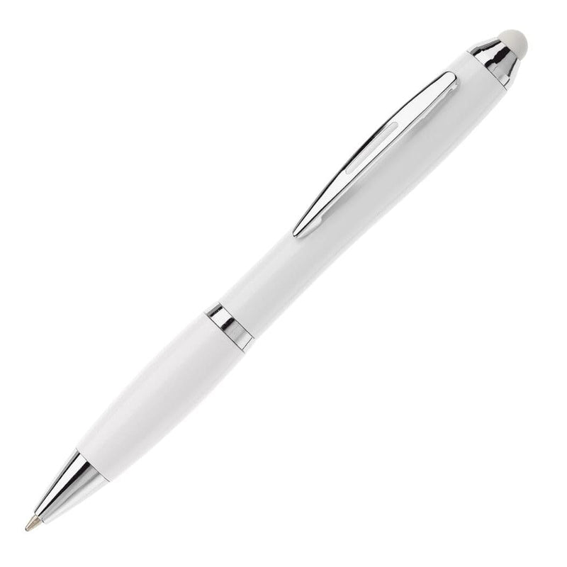 Penna a sfera Hawaï stylus Bianco / bianco - personalizzabile con logo