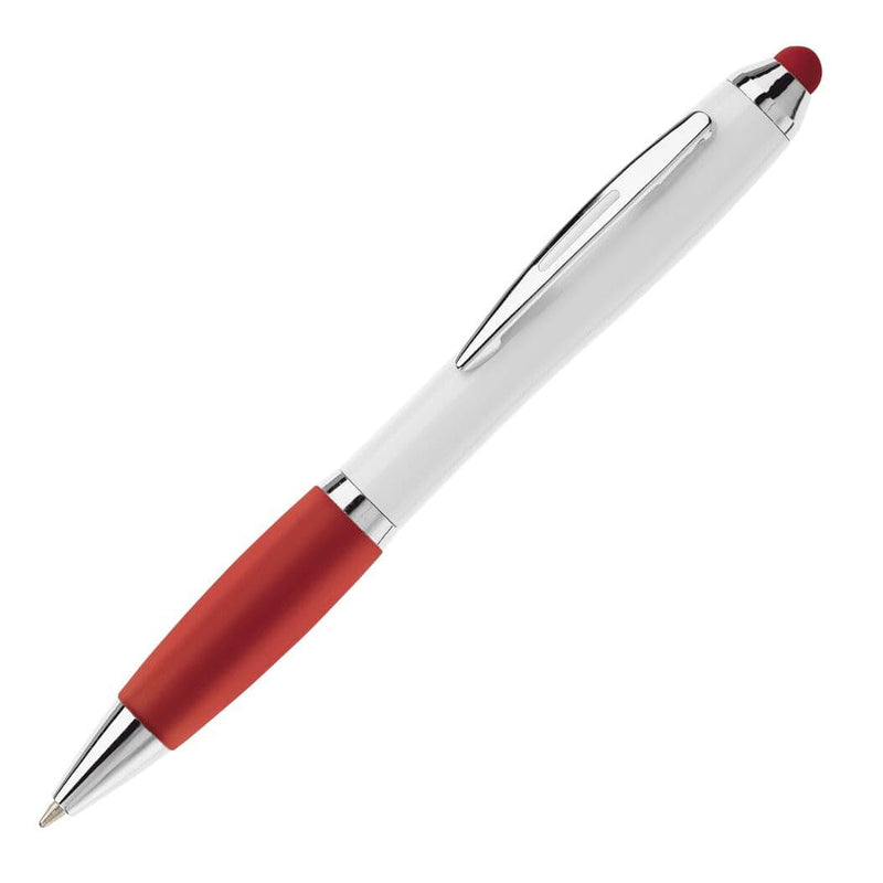 Penna a sfera Hawaï stylus Bianco / Rosso - personalizzabile con logo