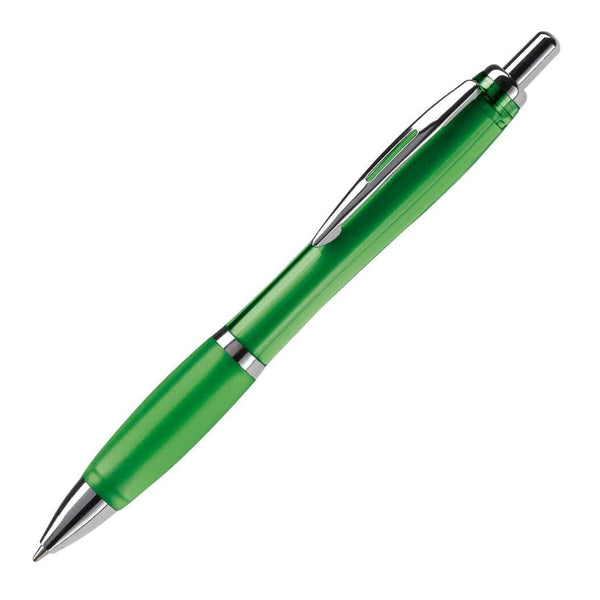 Penna a sfera Hawaï trasparente grigio scuro verde - personalizzabile con logo