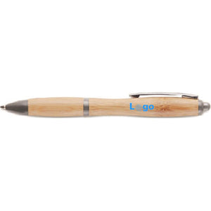 Penna a sfera in ABS e bamboo - personalizzabile con logo