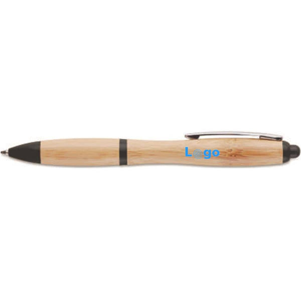 Penna a sfera in ABS e bamboo - personalizzabile con logo