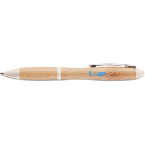 Penna a sfera in ABS e bamboo - personalizzabile con logo