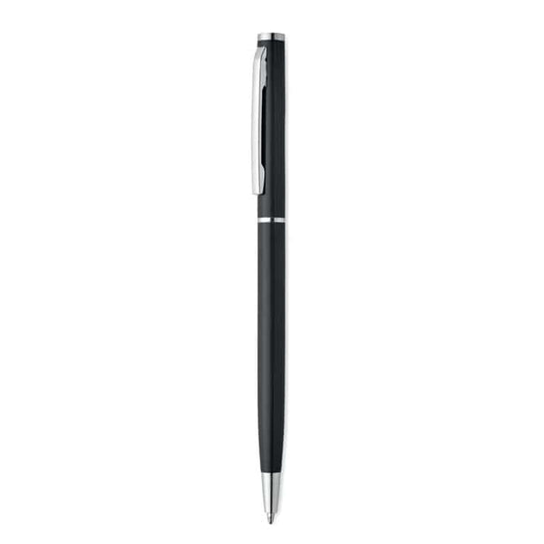 Penna a sfera in alluminio Nero - personalizzabile con logo