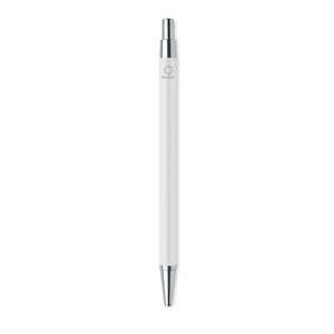 Penna a sfera in alluminio riciclato Bianco - personalizzabile con logo