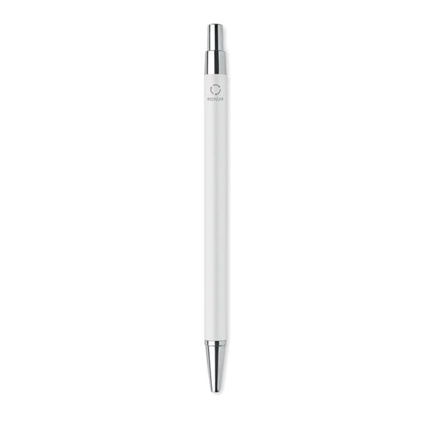 Penna a sfera in alluminio riciclato Bianco - personalizzabile con logo