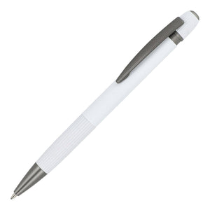 Penna a sfera in alluminio Toulouse Softtouch Bianco - personalizzabile con logo