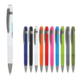 Penna a sfera in alluminio Toulouse Softtouch - personalizzabile con logo