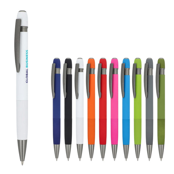 Penna a sfera in alluminio Toulouse Softtouch - personalizzabile con logo