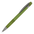 Penna a sfera in alluminio Toulouse Softtouch verde calce - personalizzabile con logo