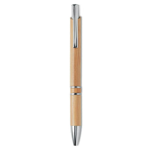 Penna a sfera in bamboo 14 cm beige - personalizzabile con logo