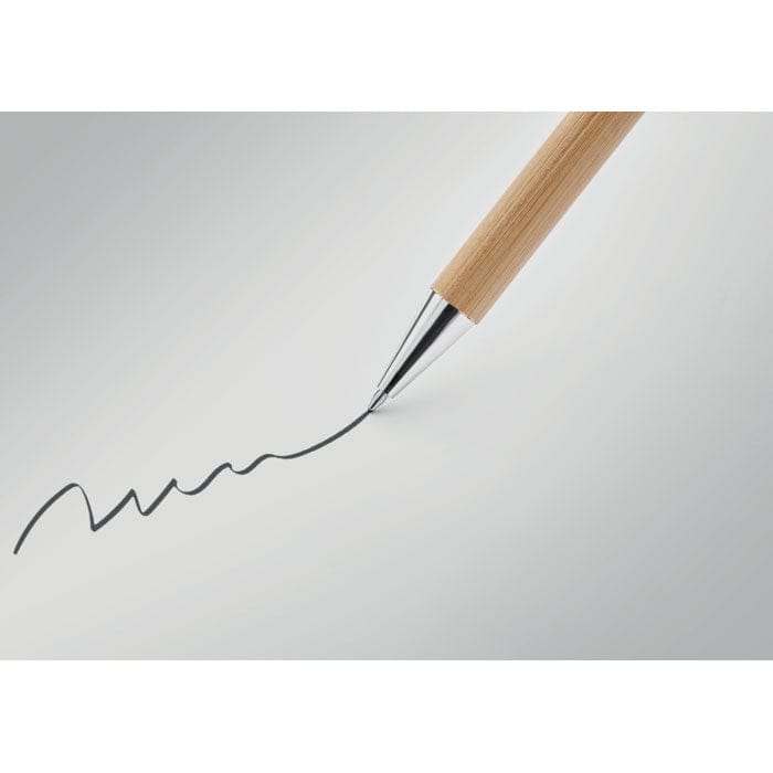 Penna a sfera in bamboo 13,5 cm beige - personalizzabile con logo