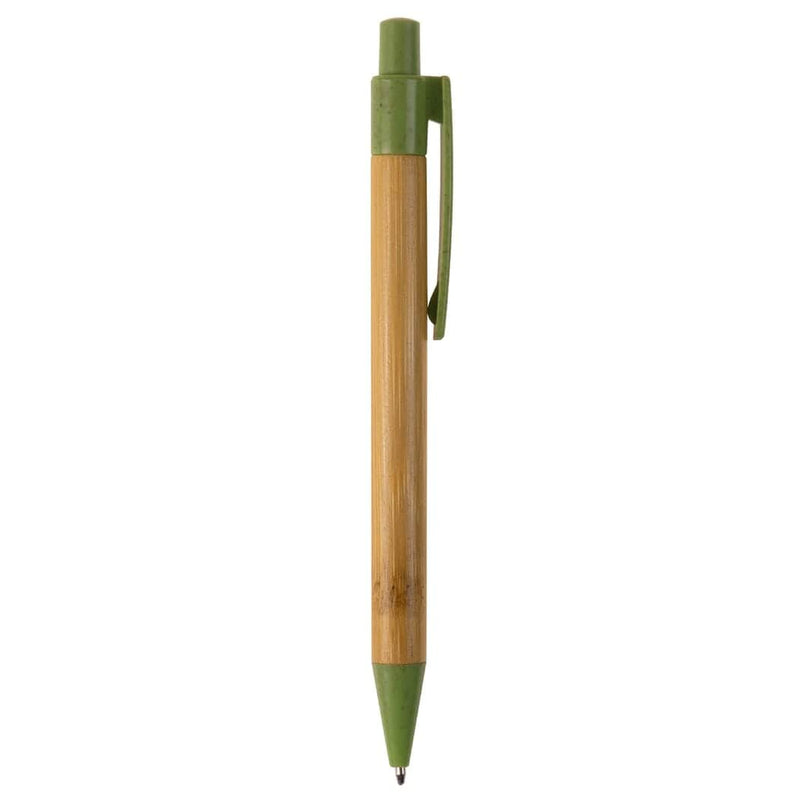 Penna a sfera in bambù con paglia di grano - personalizzabile con logo