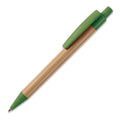 Penna a sfera in bambù con paglia di grano Verde - personalizzabile con logo