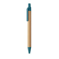 Penna a sfera in bambù e grano Blu - personalizzabile con logo