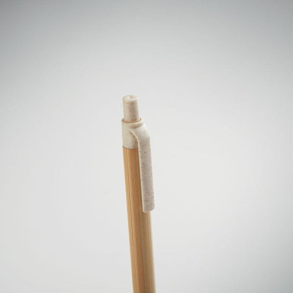 Penna a sfera in bambù e grano - personalizzabile con logo