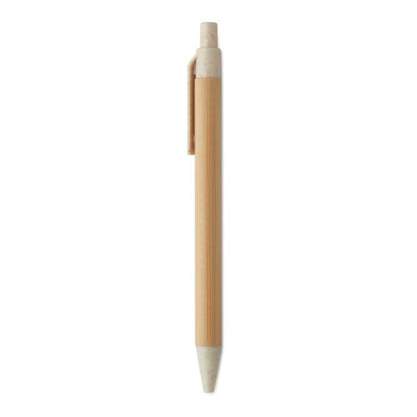 Penna a sfera in bambù e grano - personalizzabile con logo