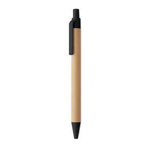 Penna a sfera in bambù e grano Nero - personalizzabile con logo