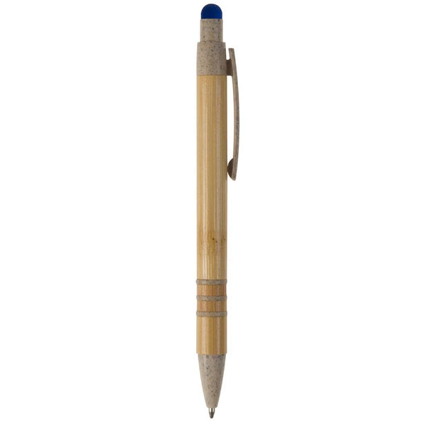 Penna a sfera in bambù e paglia di grano con stilo - personalizzabile con logo