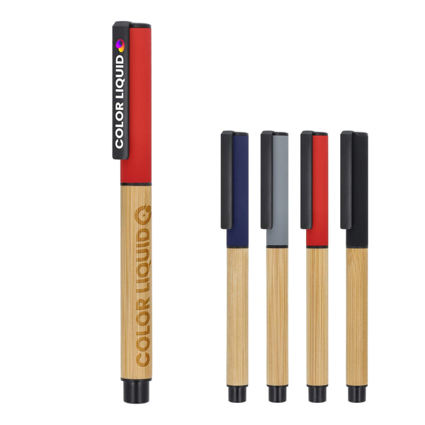 Penna a sfera in bambù - personalizzabile con logo