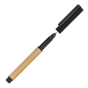 Penna a sfera in bambù Nero - personalizzabile con logo
