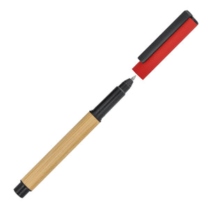Penna a sfera in bambù rosso - personalizzabile con logo