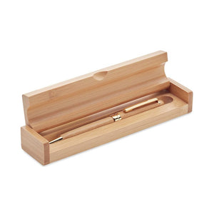 Penna a sfera in box beige - personalizzabile con logo