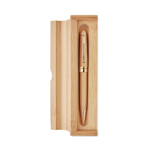 Penna a sfera in box beige - personalizzabile con logo