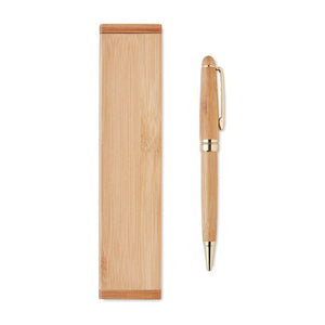 Penna a sfera in box beige - personalizzabile con logo