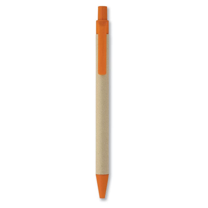 Penna a sfera in carta e mais arancione - personalizzabile con logo