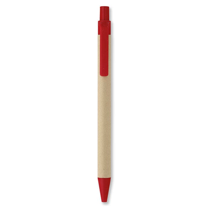 Penna a sfera in carta e mais rosso - personalizzabile con logo