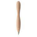 Penna a sfera in legno bombata beige - personalizzabile con logo