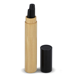 Penna a sfera in metallo con bambù in tubetto Nero - personalizzabile con logo