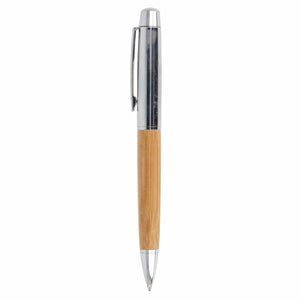 Penna a sfera in metallo in tubo natural - personalizzabile con logo