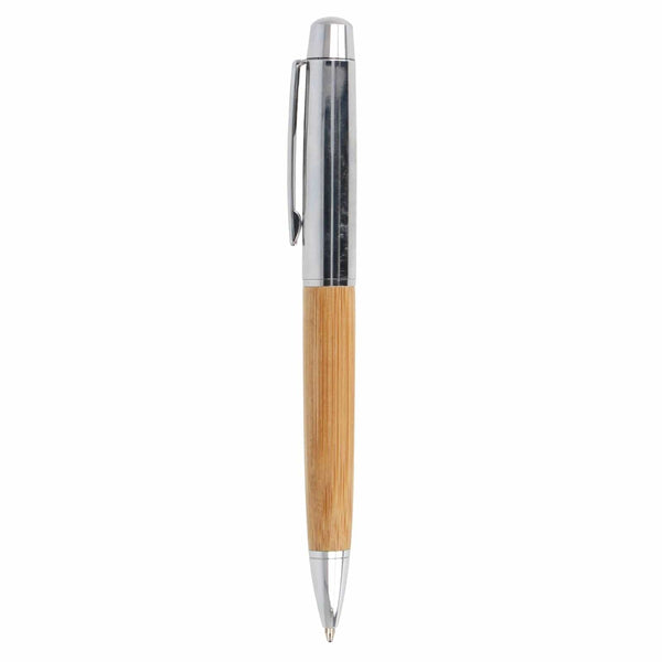 Penna a sfera in metallo in tubo natural - personalizzabile con logo