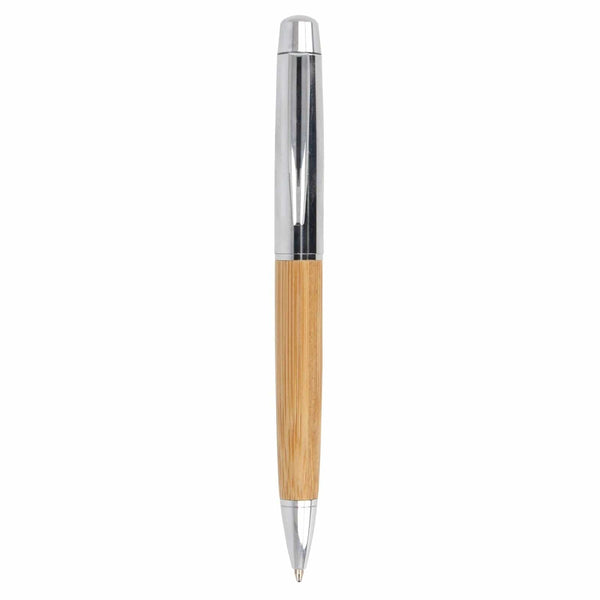 Penna a sfera in metallo in tubo natural - personalizzabile con logo