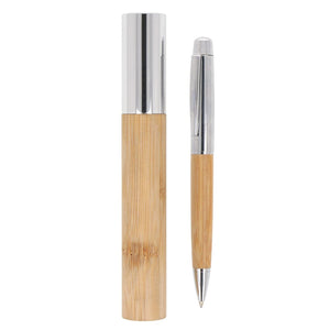 Penna a sfera in metallo in tubo natural - personalizzabile con logo