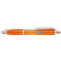 Penna a sfera arancione in R-PET profili in metallo - personalizzabile con logo